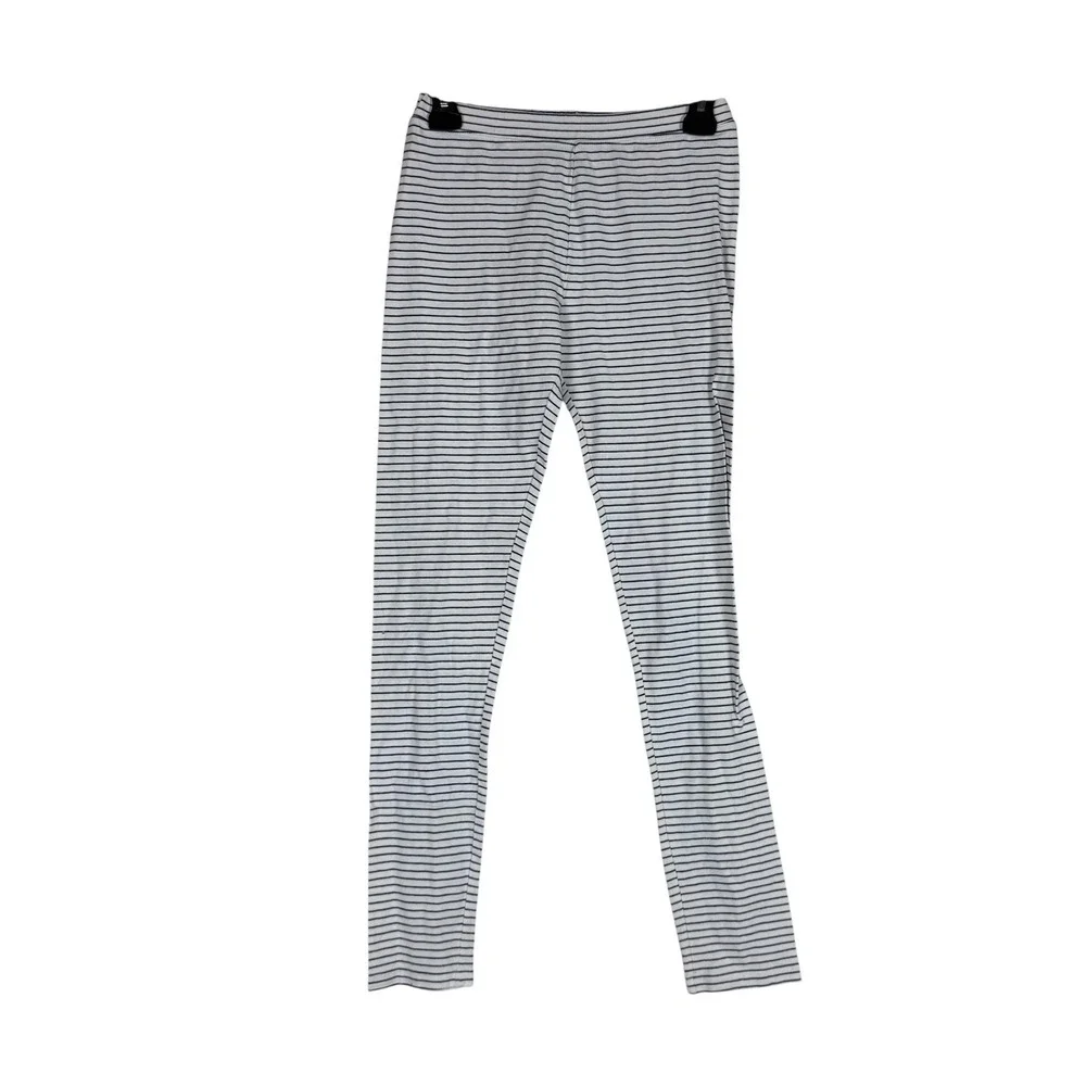 Gymboree Leggings Girls 14 White Stripe Jersey Ankle Elastic Waist Spring